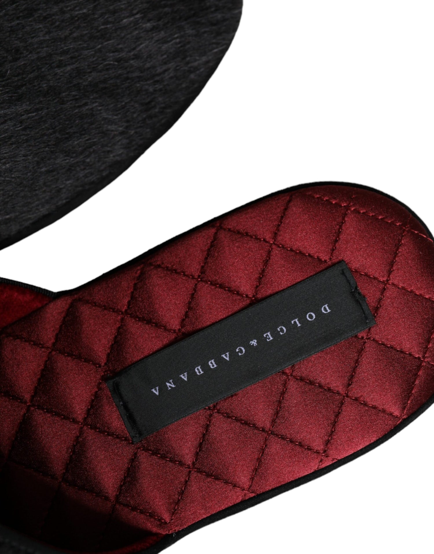 Dolce &amp;amp; Gabbana Svarta Fuskpäls Slip On Skor