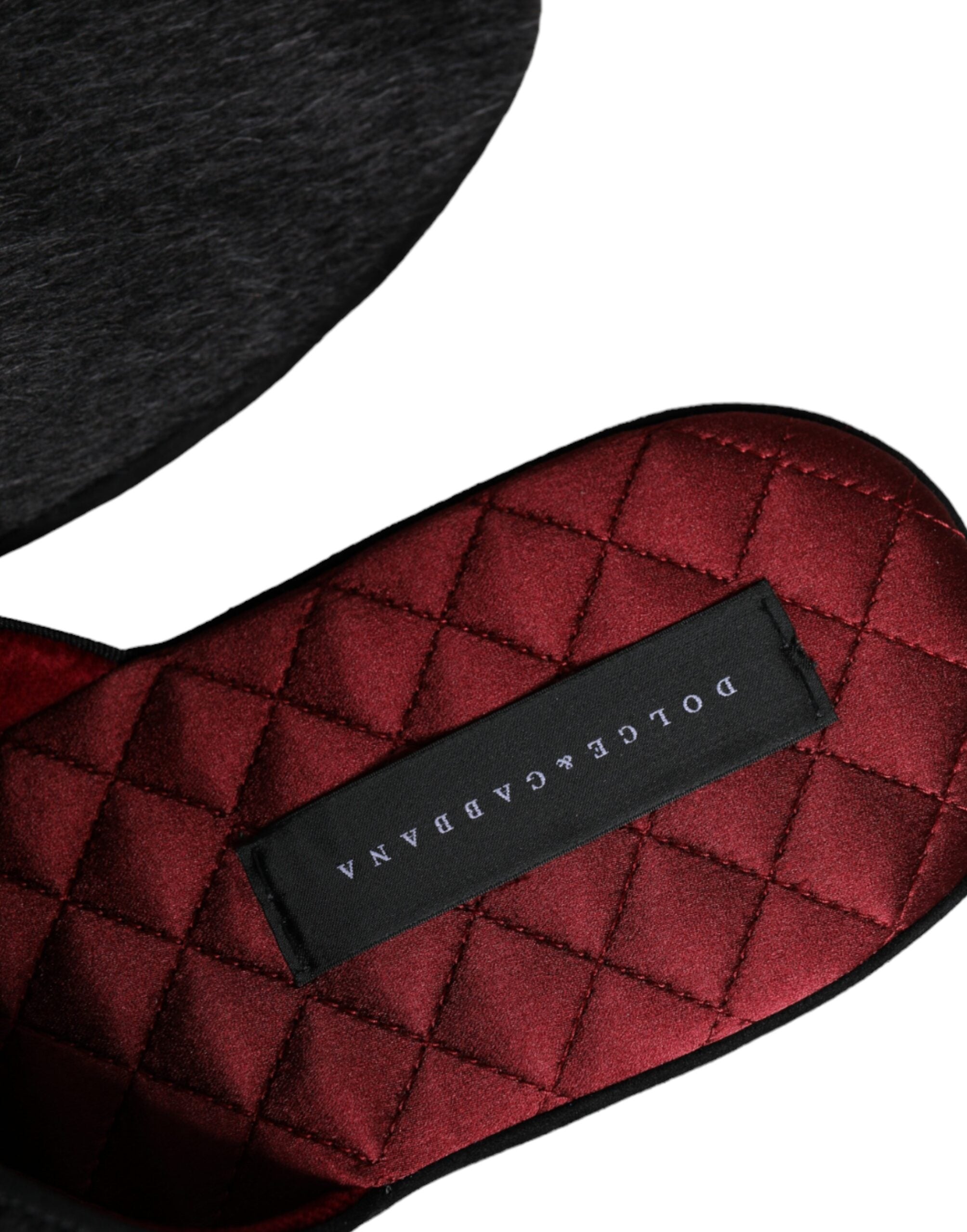 Dolce &amp;amp; Gabbana Svarta Fuskpäls Slip On Skor