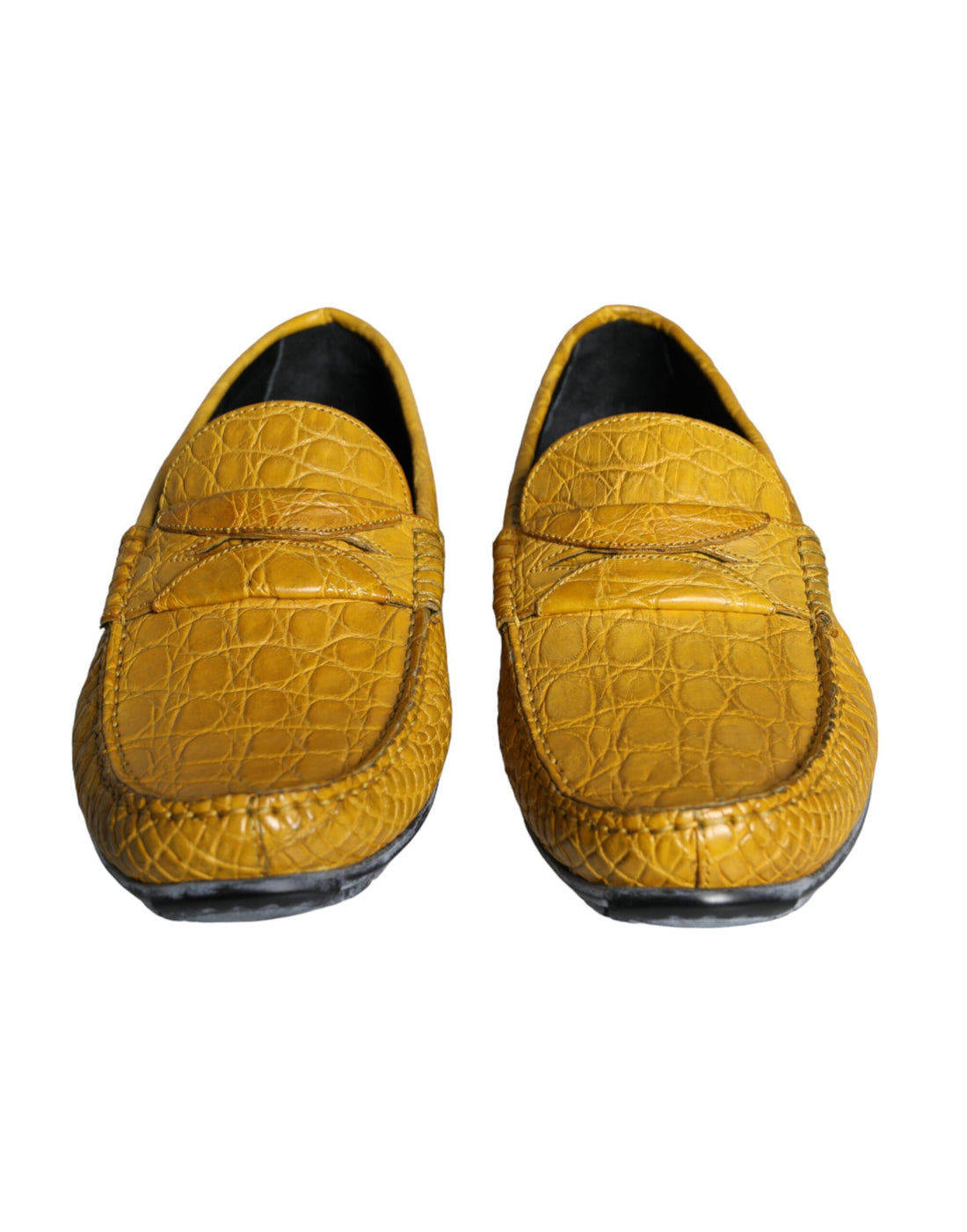 Dolce &amp;amp; Gabbana Gula Läderslip Mocassin Loafers Skor