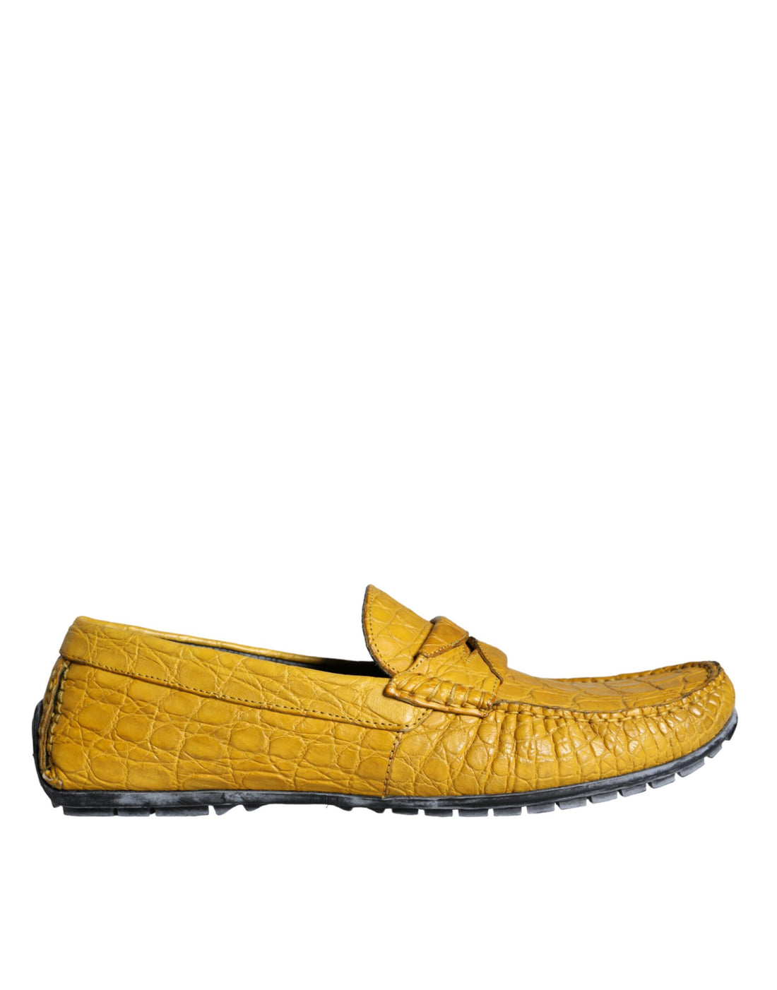 Dolce &amp;amp; Gabbana Gula Läderslip Mocassin Loafers Skor