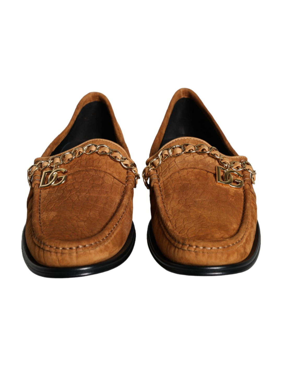 Dolce &amp;amp; Gabbana Bruna Sammetsläder Mocassin Slip On Skor Med Logotyp