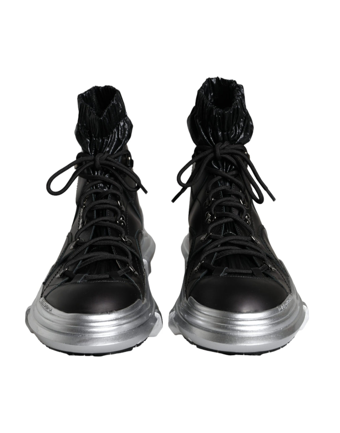 Dolce &amp;amp; Gabbana Svarta Nylon Galileo Höga Sneakers Skor