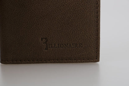 Billionaire Italian Couture brun läderplånbok med vikning