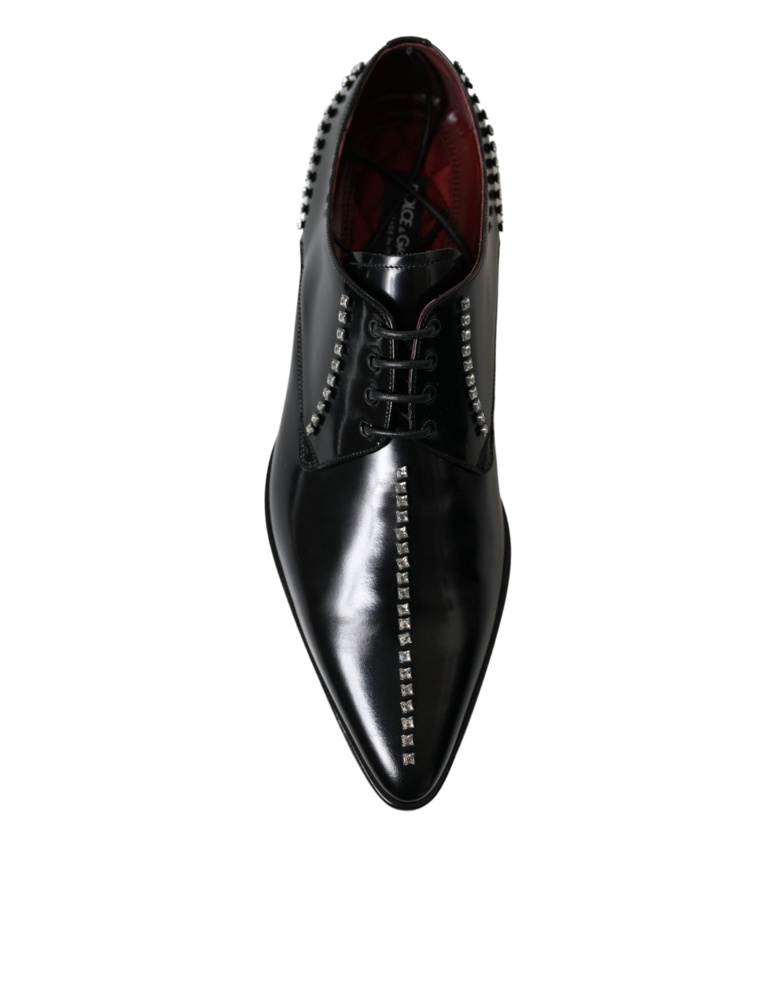 Dolce &amp;amp; Gabbana Svarta Läder Kristaller Formella Skor
