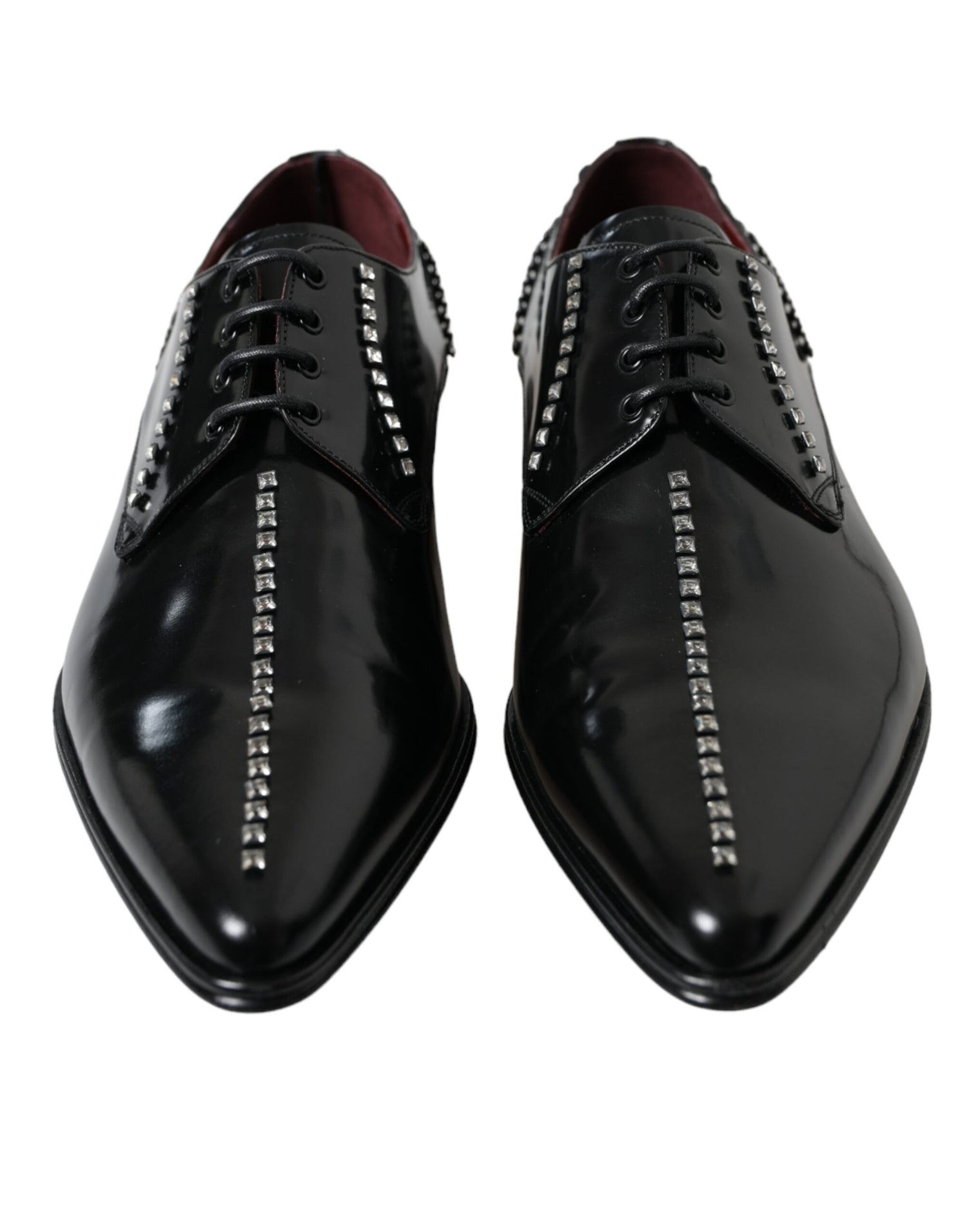 Dolce &amp;amp; Gabbana Svarta Läder Kristaller Formella Skor