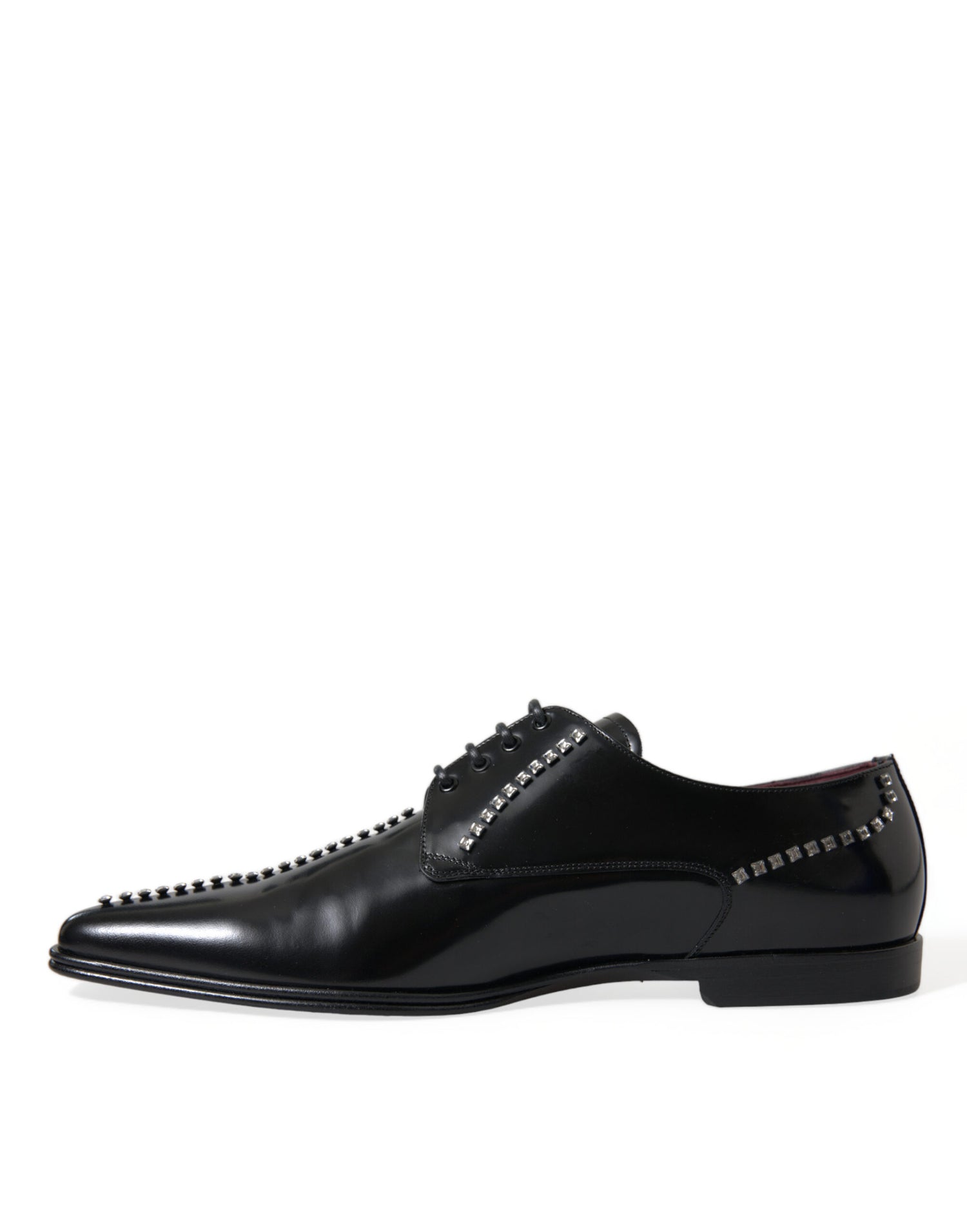 Dolce &amp;amp; Gabbana Svarta Läder Kristaller Formella Skor