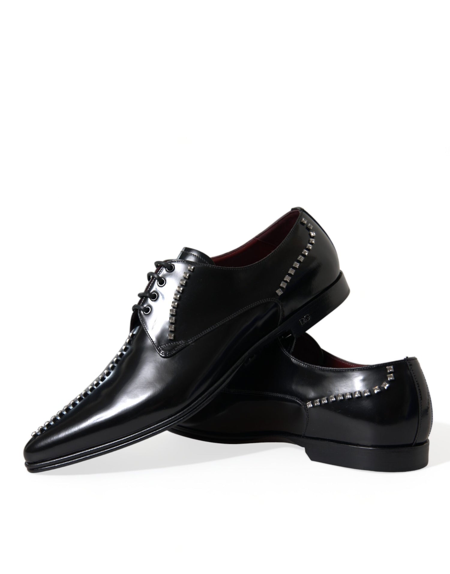 Dolce &amp;amp; Gabbana Svarta Läder Kristaller Formella Skor