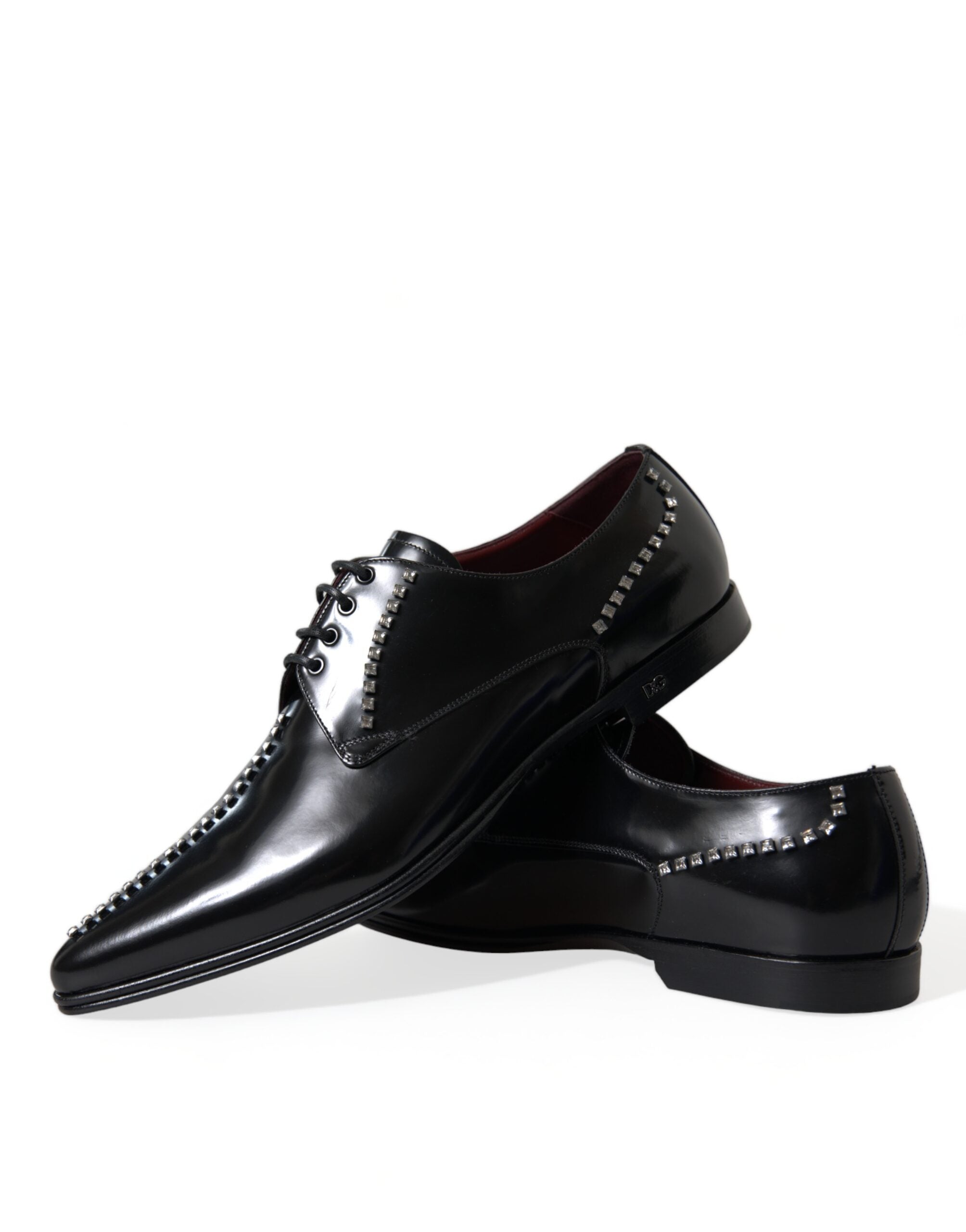 Dolce &amp;amp; Gabbana Svarta Läder Kristaller Formella Skor