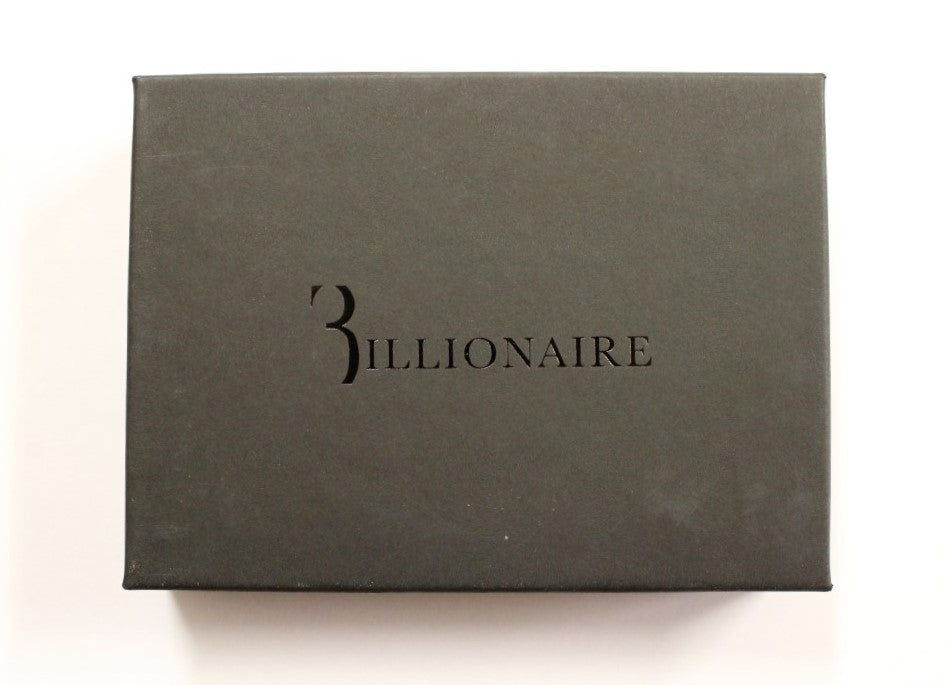 Billionaire Italian Couture svart läderplånbok med korthållare