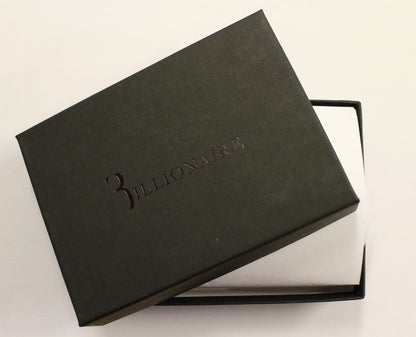 Billionaire italiensk Couture brun läderplånbok med korthållare