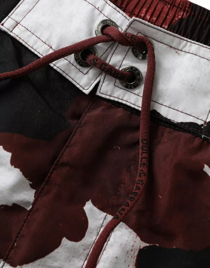 Dolce &amp;amp; Gabbana Flerfärgade Kamouflage DG Logo Beachwear Shorts Badkläder