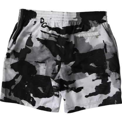 Dolce &amp;amp; Gabbana Flerfärgade Kamouflage DG Logo Beachwear Shorts Badkläder