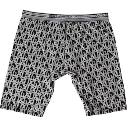 Dolce &amp;amp; Gabbana Svarta Vita DG Logo Bomull Stretch Cykelunderkläder Herr