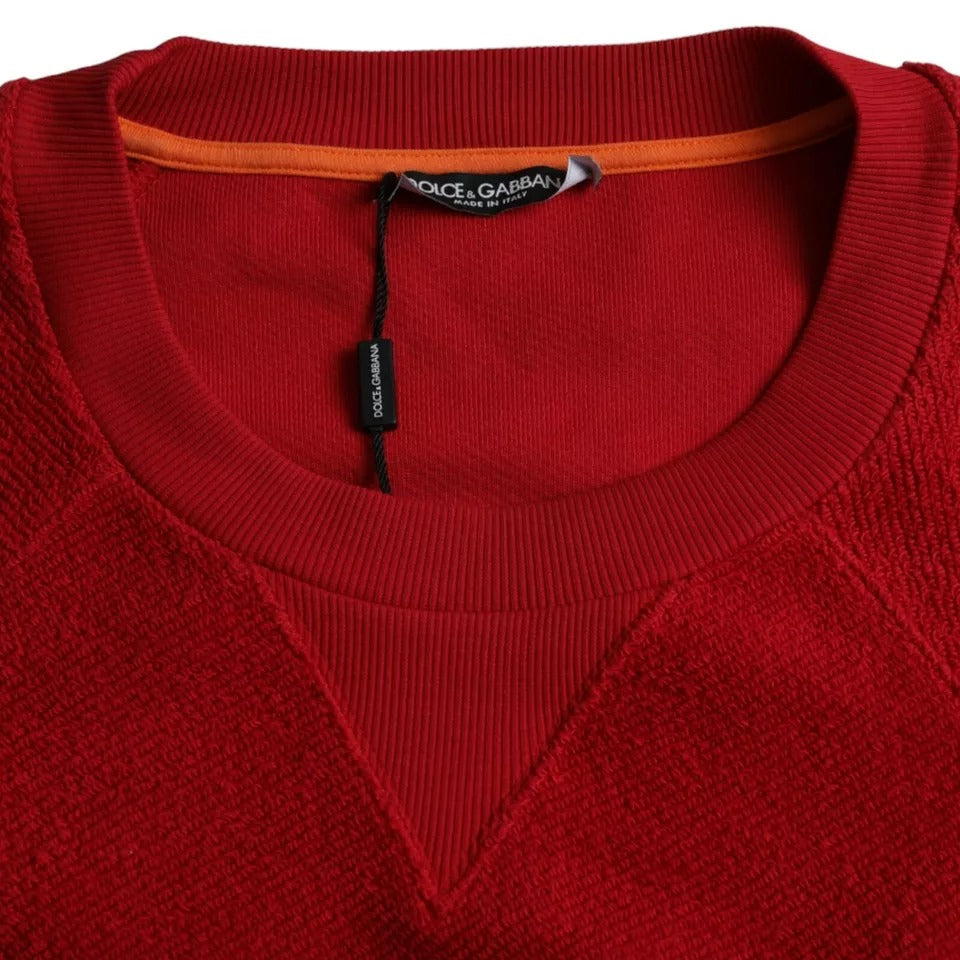 Dolce &amp;amp; Gabbana Röd Logotyp Bomulls Rund Halsad Tröja