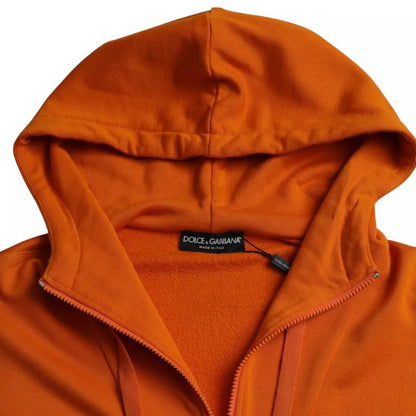 Dolce &amp;amp; Gabbana Orange Hooded Pullover Sweatshirt Tröja
