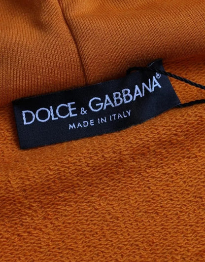 Dolce &amp;amp; Gabbana Orange Hooded Pullover Sweatshirt Tröja