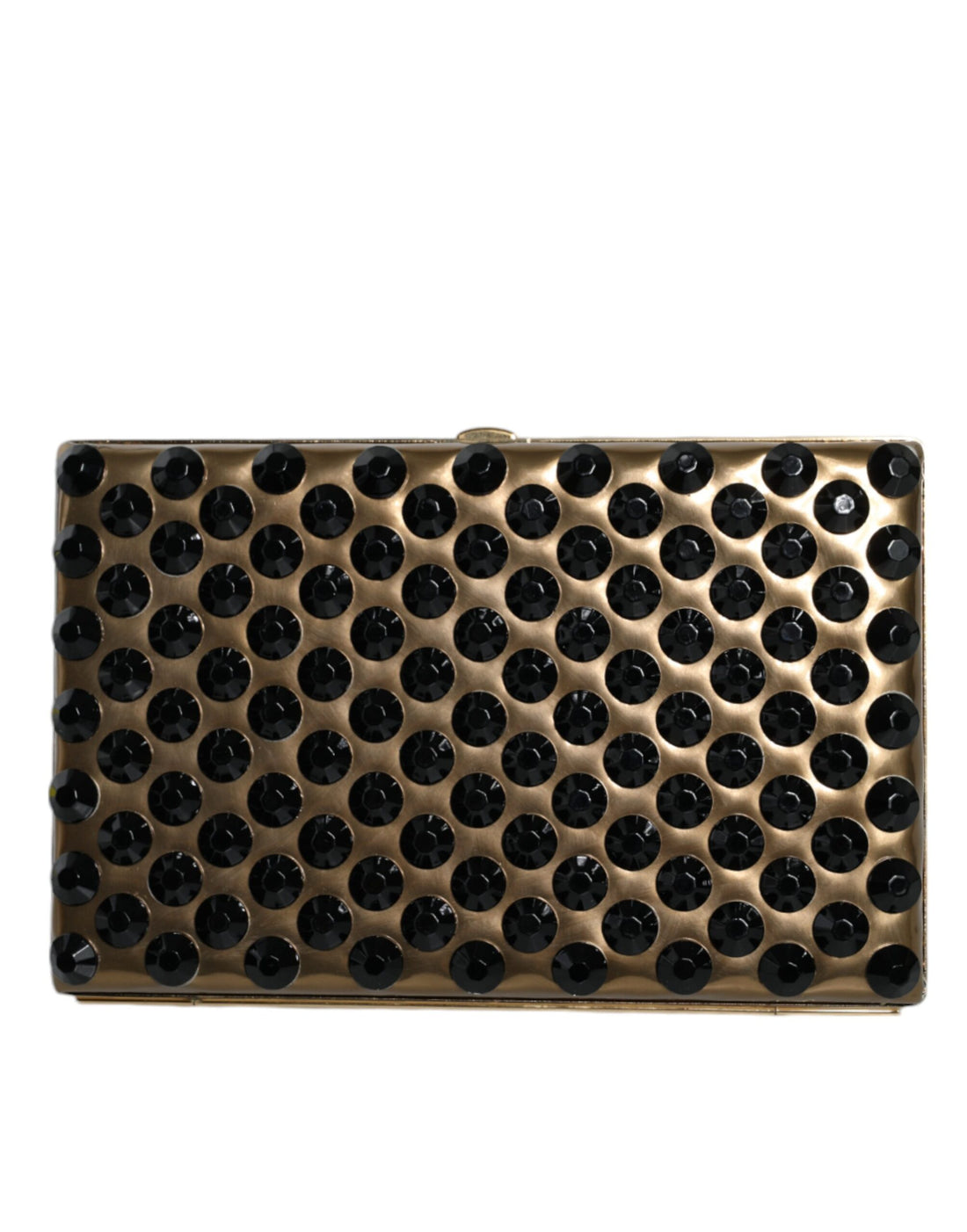 Dolce &amp;amp; Gabbana Guldfärgad Kristall Bifold Clutch Kvällsfest Damväska