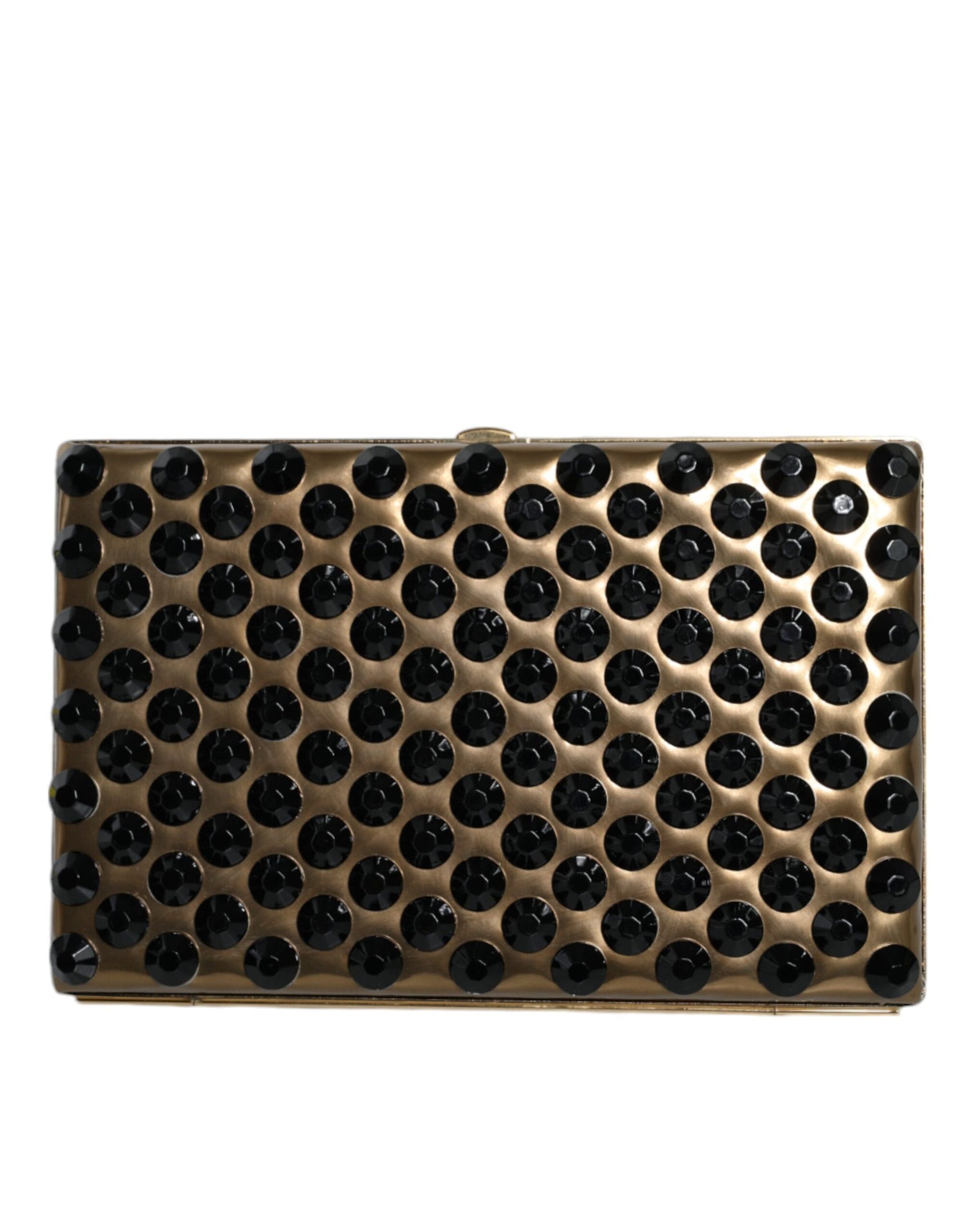 Dolce &amp;amp; Gabbana Guldfärgad Kristall Bifold Clutch Kvällsfest Damväska