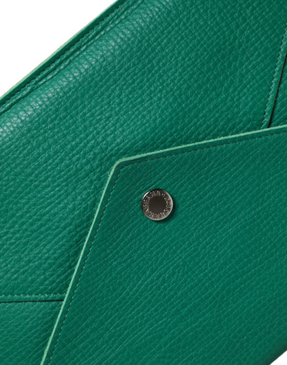 Dolce &amp;amp; Gabbana Grön Läderväska Kuvertväska Mini Plånbok Surfplatta