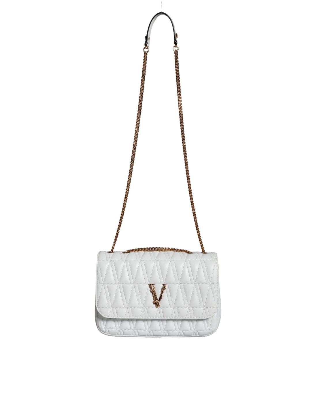 Versace Vit Mini Axelremsväska i Nappaläder