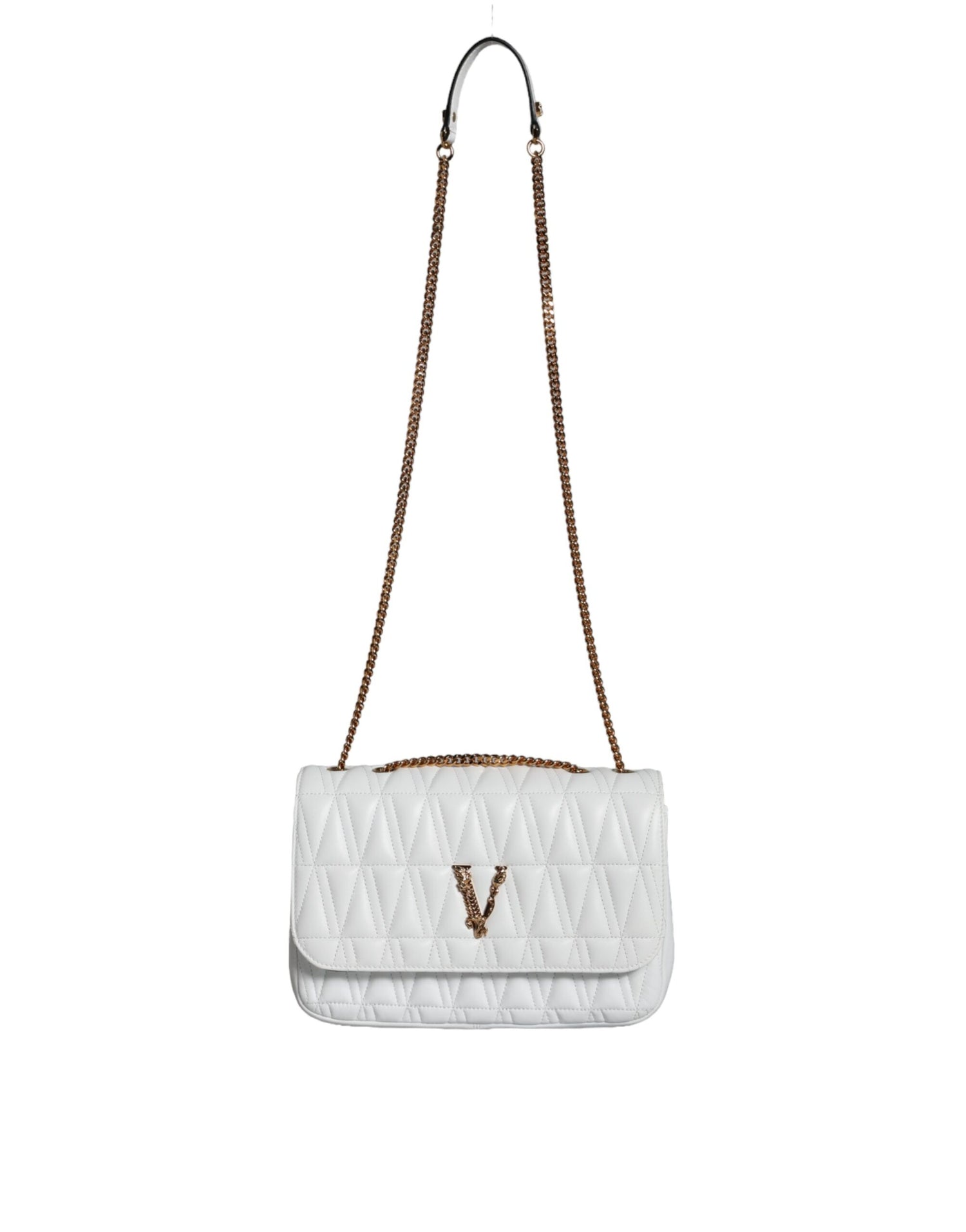Versace Vit Mini Axelremsväska i Nappaläder