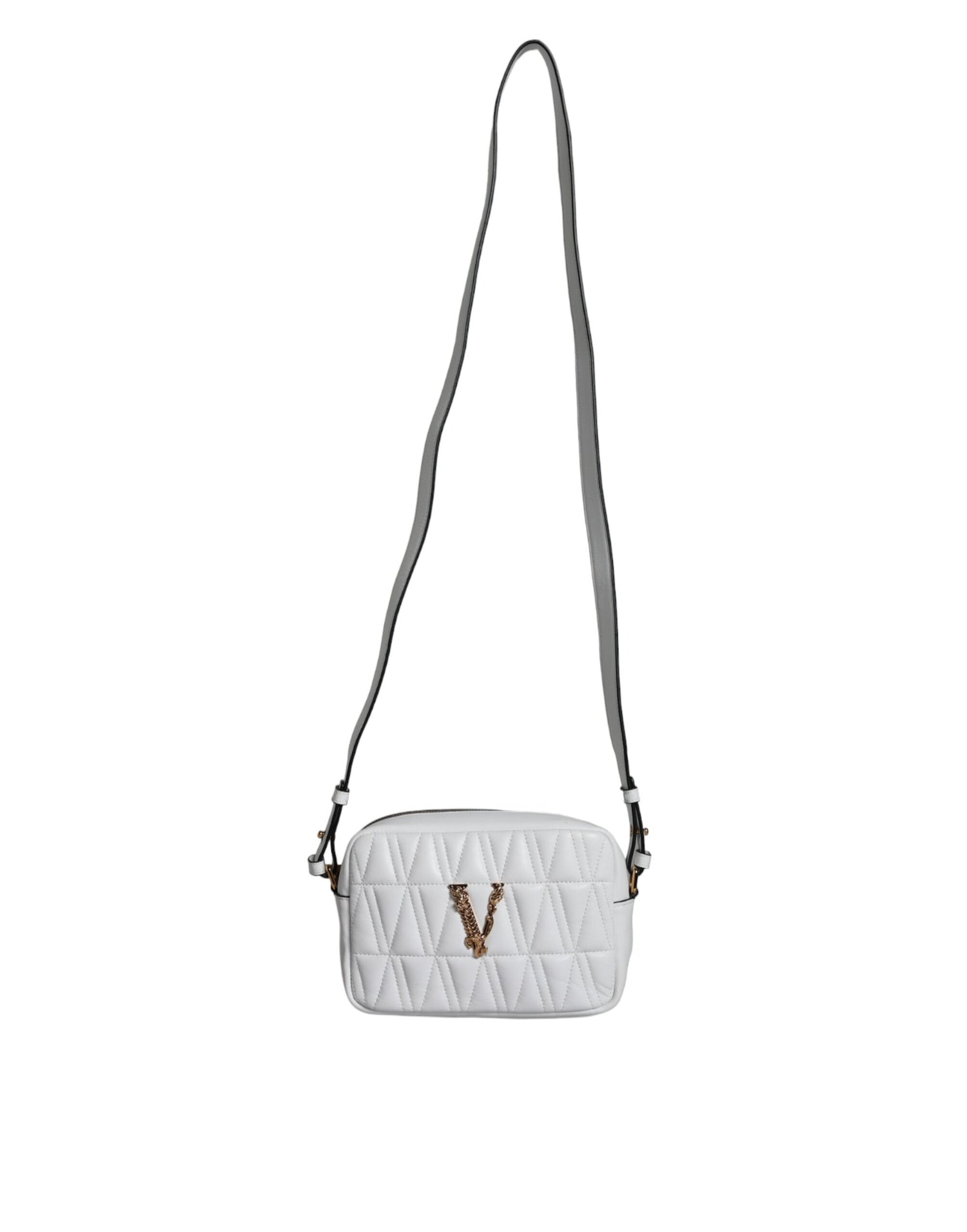Versace Vit Quilted Nappa Leather Axelremsväska