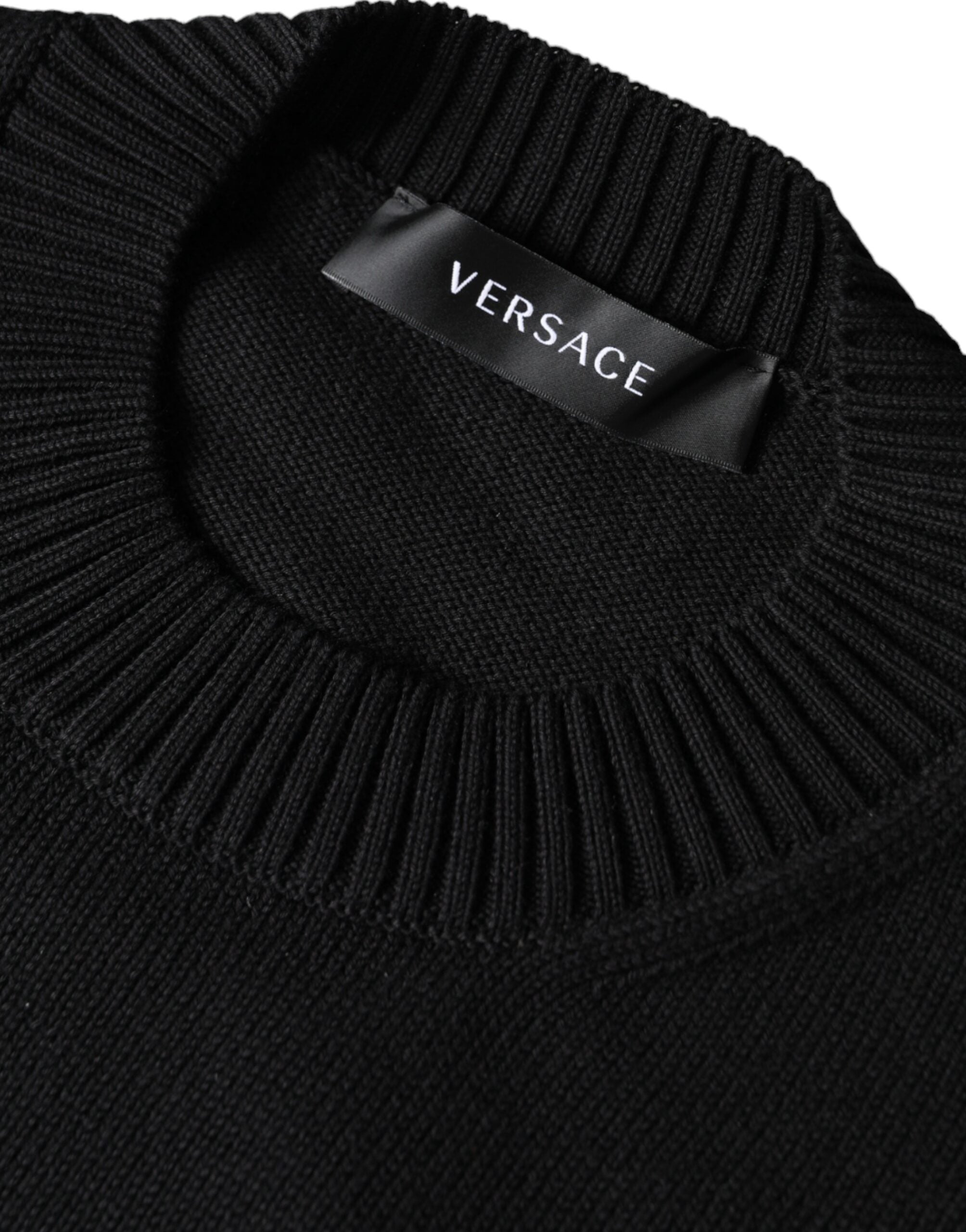 Versace Svart Medusa Broderad Rund Halsad Tröja