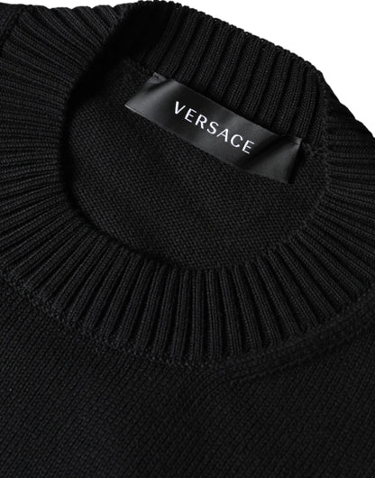 Versace Svart Medusa Broderad Rund Halsad Tröja