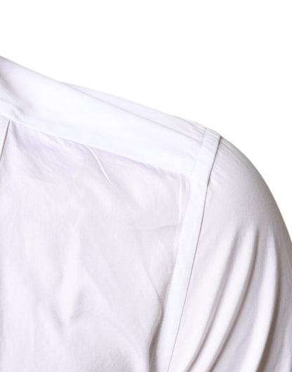 Dolce &amp;amp; Gabbana Vit Bib Bomullspoplin Festskjorta