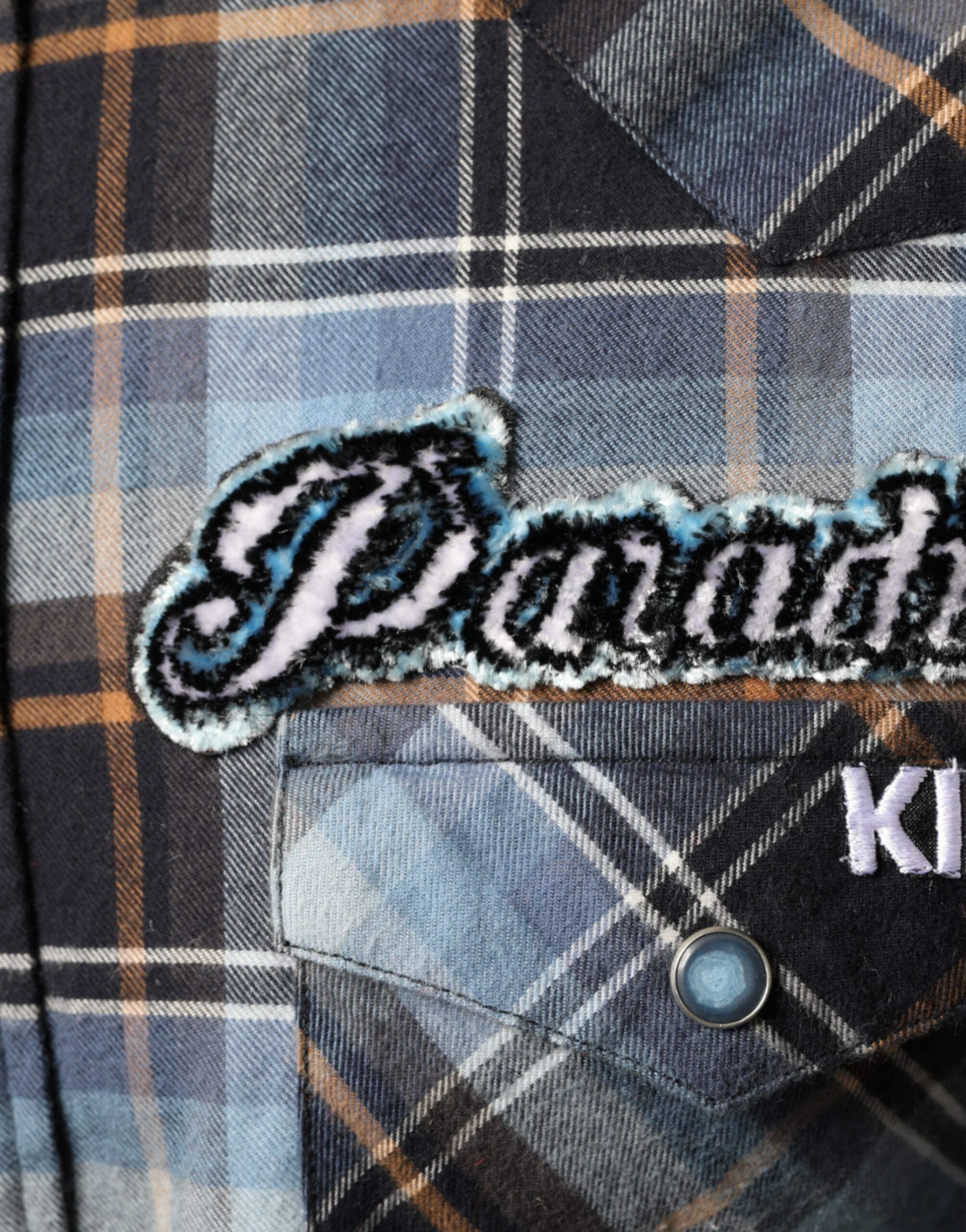Dolce &amp;amp; Gabbana Flerfärgad Rutig Paradiso Patch Slim Fit Skjorta