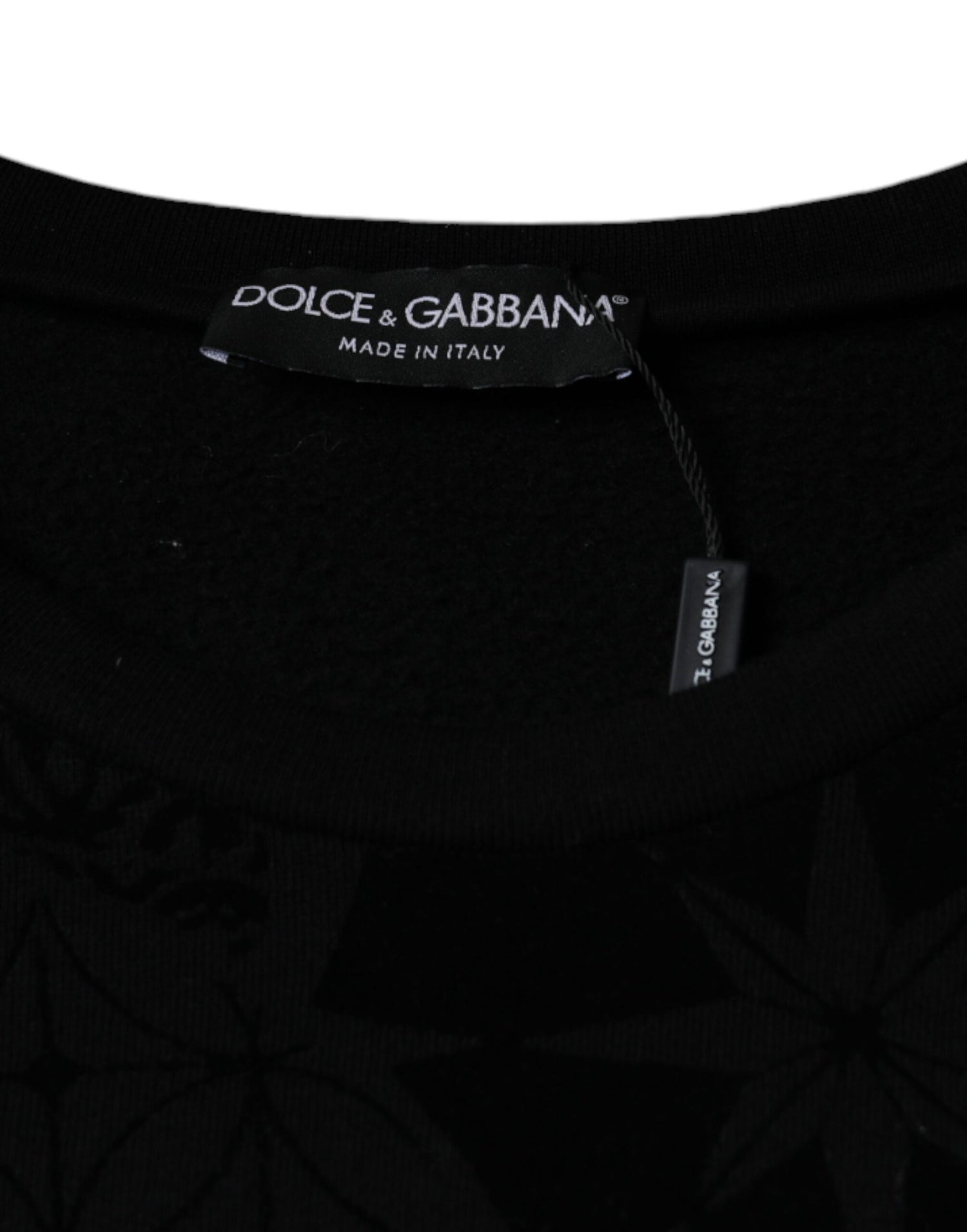 Dolce &amp;amp; Gabbana Svart Mönstrad Rund Halsad Sweatshirt
