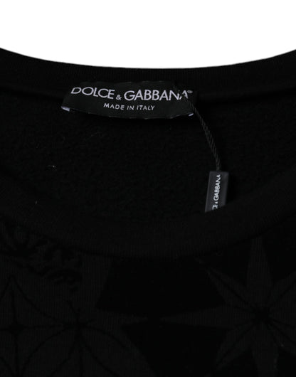 Dolce &amp;amp; Gabbana Svart Mönstrad Rund Halsad Sweatshirt