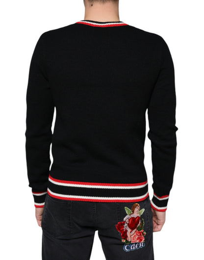 Dolce &amp;amp; Gabbana Svart Cashmere Pig of the Year Pullover-tröja