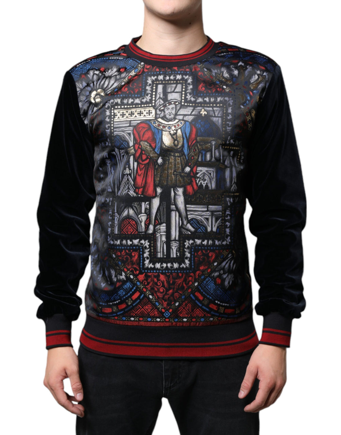 Dolce &amp;amp; Gabbana Flerfärgad Jacquard Rundringad Sweatshirttröja