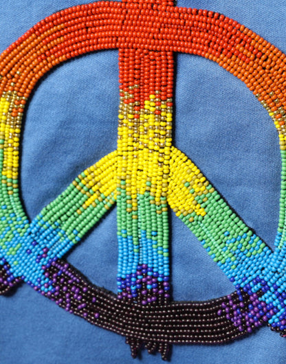 Dolce &amp;amp; Gabbana Blå Tie-Dye Peace Sign Bomulls-T-shirt