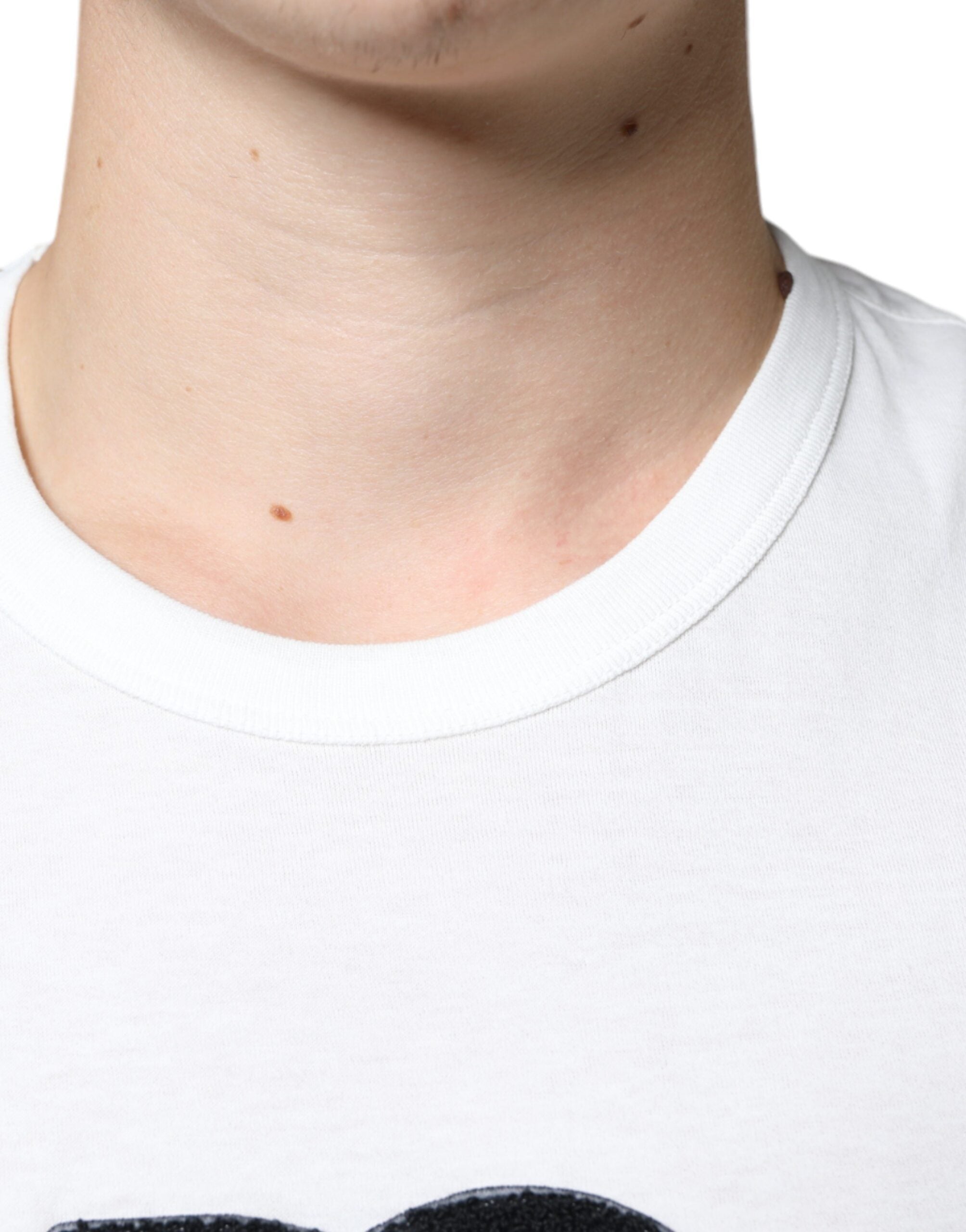 Dolce &amp;amp; Gabbana Vit bomulls-t-shirt med DG-logotyptryck