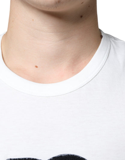 Dolce &amp;amp; Gabbana Vit bomulls-t-shirt med DG-logotyptryck
