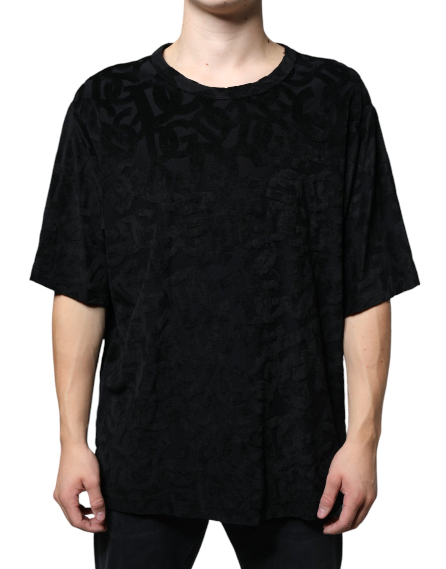 Dolce &amp;amp; Gabbana svart DG Mania-t-shirt med logotyptryck