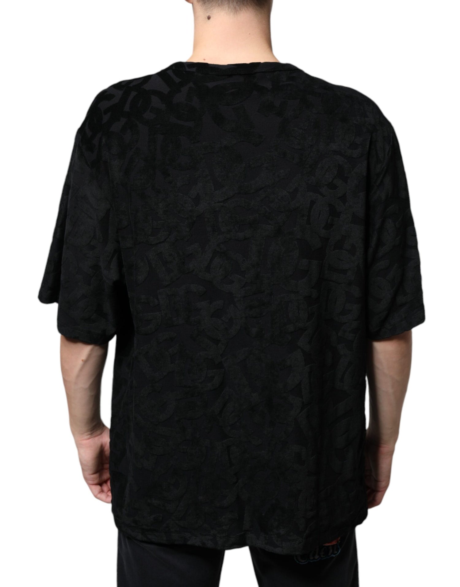 Dolce &amp;amp; Gabbana svart DG Mania-t-shirt med logotyptryck