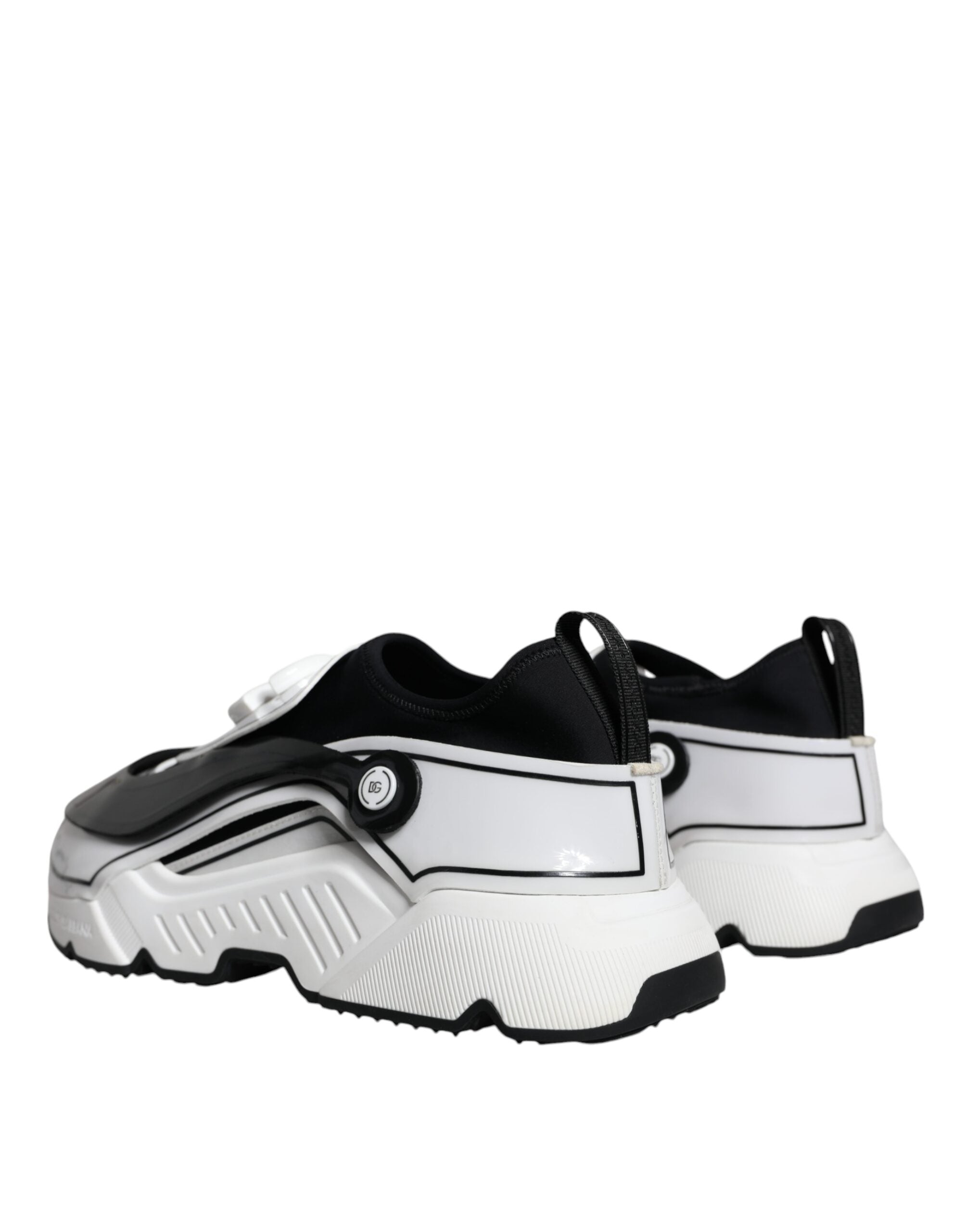 Dolce &amp;amp; Gabbana Vita Svarta Logotypplack Daymaster Sneakers Skor