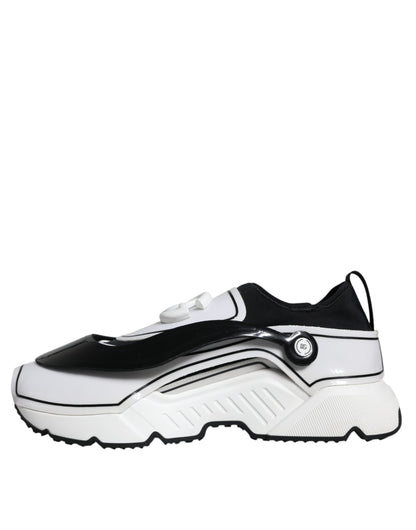 Dolce &amp;amp; Gabbana Vita Svarta Logotypplack Daymaster Sneakers Skor