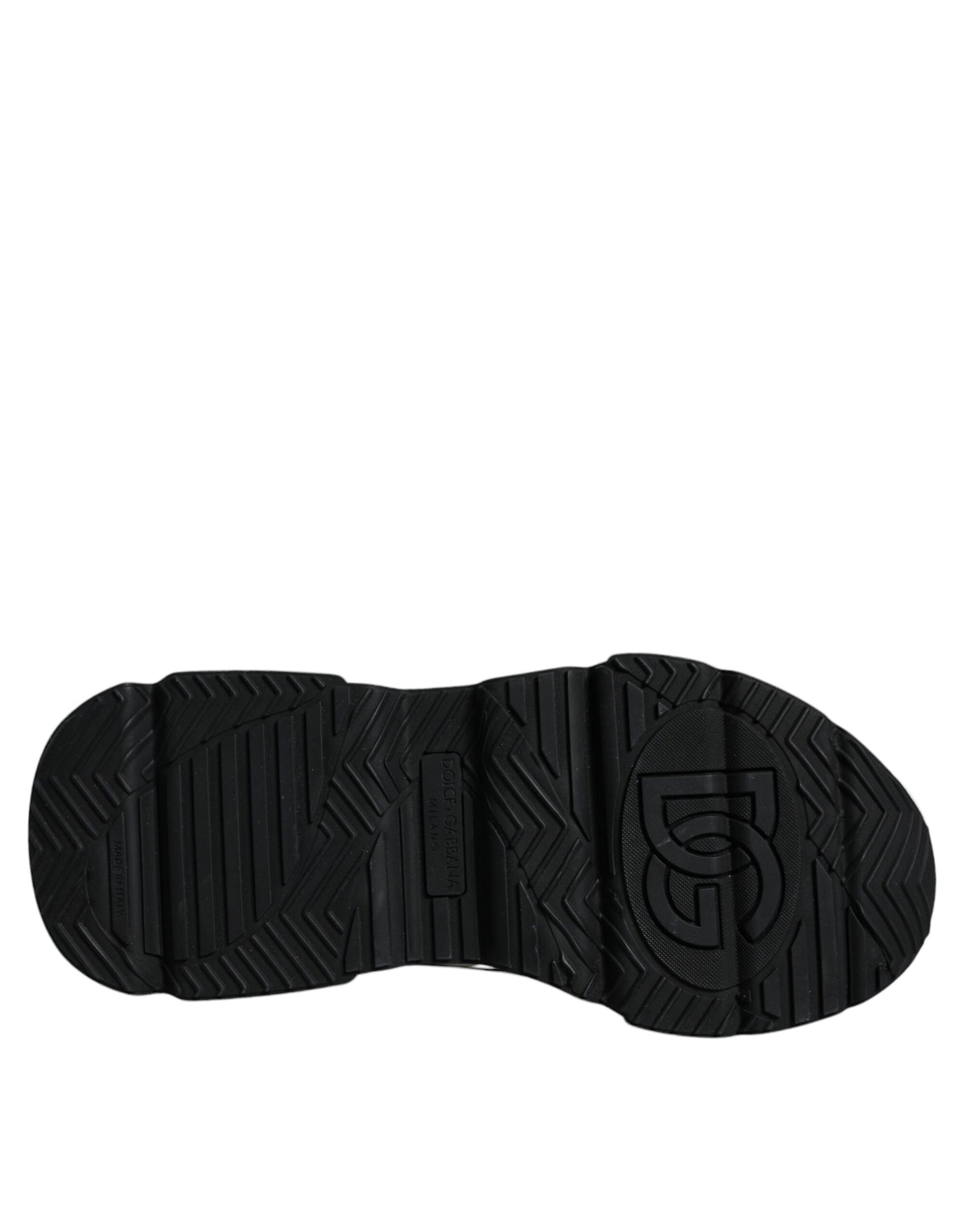 Dolce &amp;amp; Gabbana Vita Svarta Logotypplack Daymaster Sneakers Skor