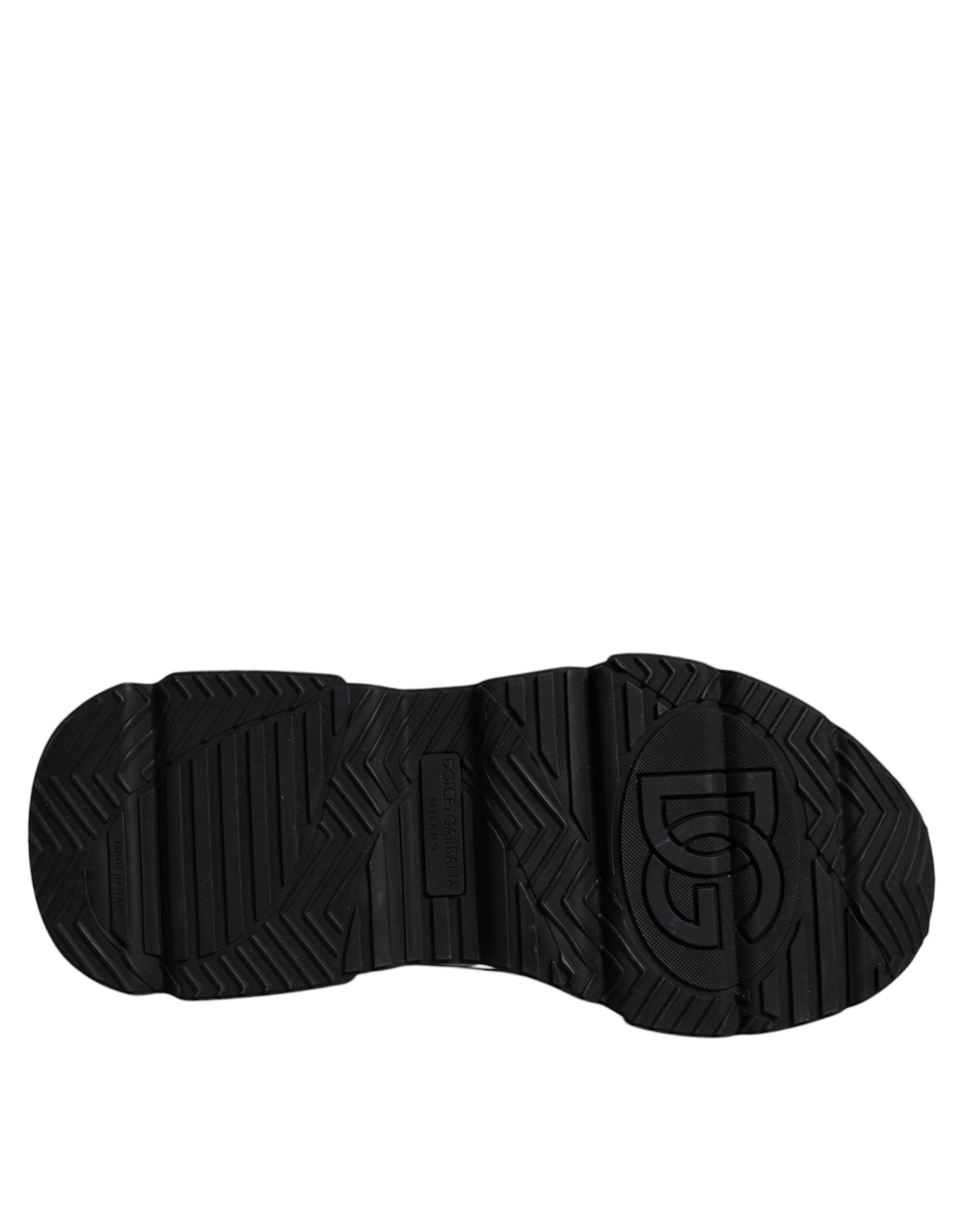 Dolce &amp;amp; Gabbana Vita Svarta Logotypplack Daymaster Sneakers Skor