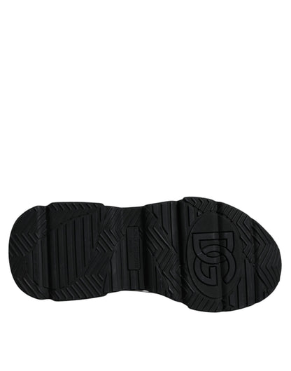 Dolce &amp;amp; Gabbana Vita Svarta Logotypplack Daymaster Sneakers Skor