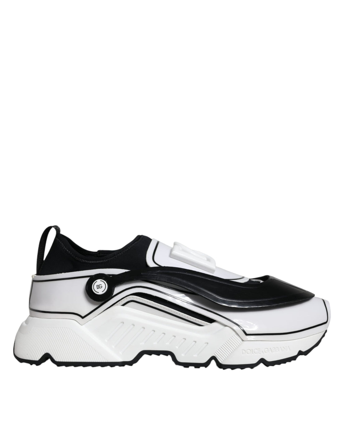 Dolce &amp;amp; Gabbana Vita Svarta Logotypplack Daymaster Sneakers Skor