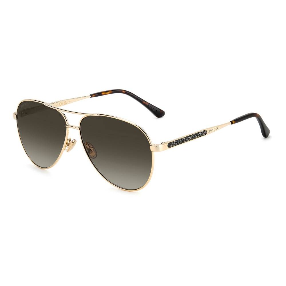 Jimmy Choo guldfärgade metallsolglasögon