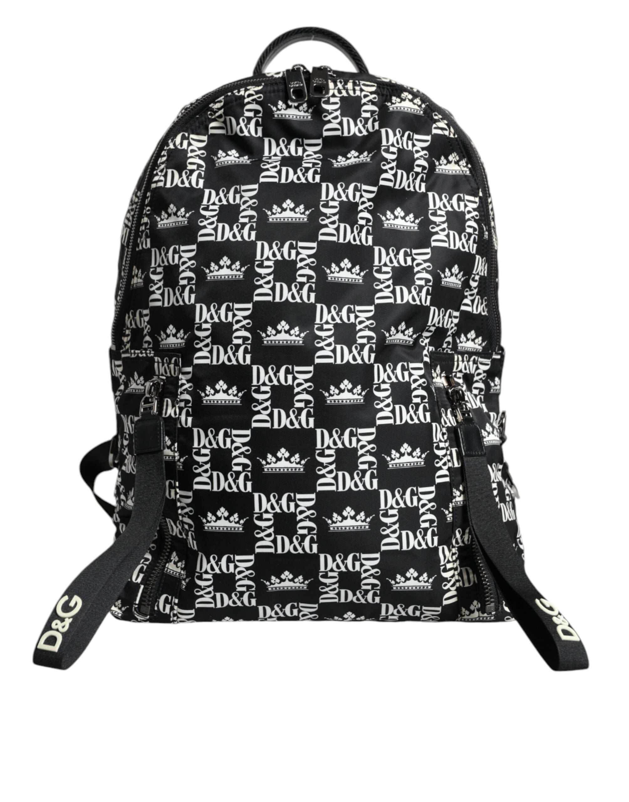 Dolce &amp;amp; Gabbana Svartvit DG Kronlogotyp Nylon Ryggsäck