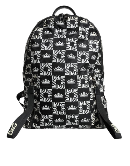 Dolce &amp;amp; Gabbana Svartvit DG Kronlogotyp Nylon Ryggsäck