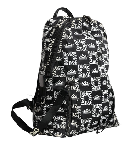 Dolce &amp;amp; Gabbana Svartvit DG Kronlogotyp Nylon Ryggsäck