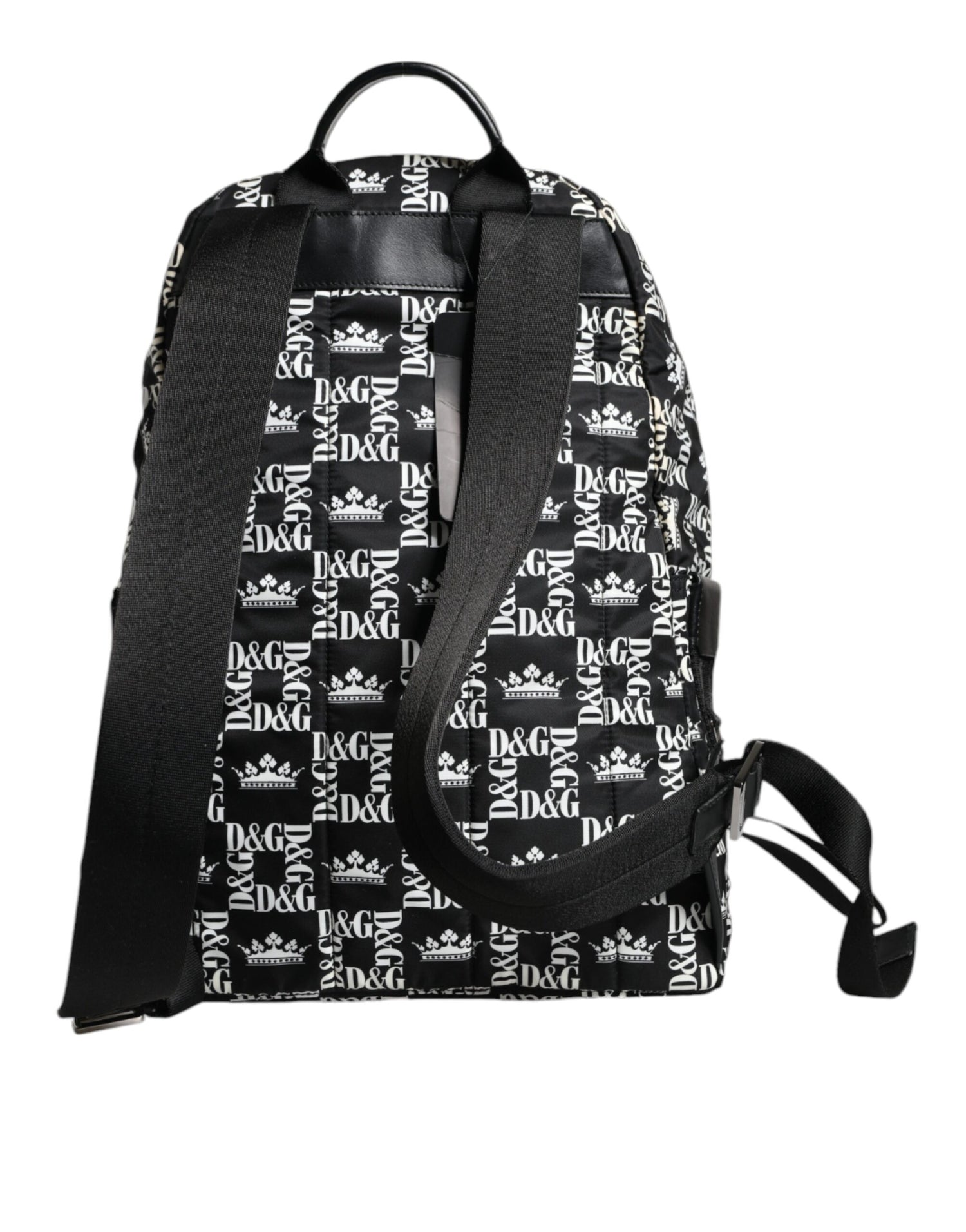 Dolce &amp;amp; Gabbana Svartvit DG Kronlogotyp Nylon Ryggsäck